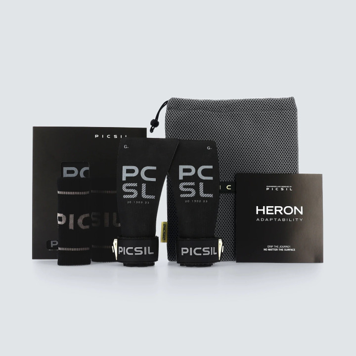 Maniques Heron Picsil noires - Grip hybride Gymnastique — Noir · Taille G (Kids / XS / S)