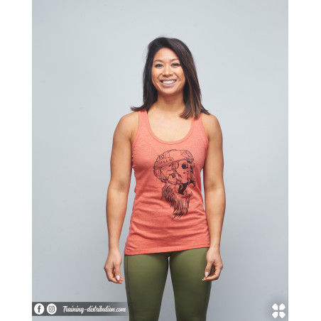 Débardeur Femme rouge chiné GORILLA OPS | VERY BAD WOD x WILL LENNART TATOO — Rouge · Taille S