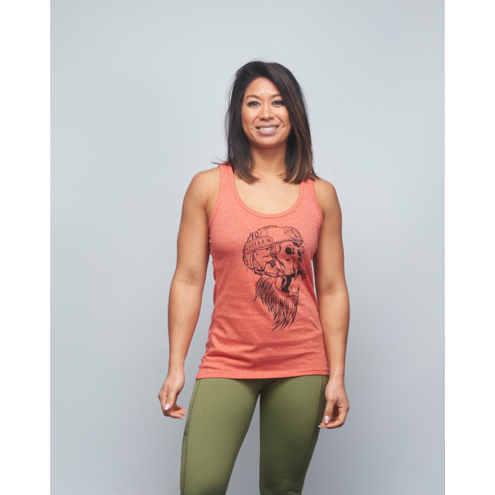 Débardeur Femme rouge chiné GORILLA OPS | VERY BAD WOD x WILL LENNART TATOO — Rouge · Taille S