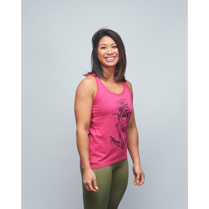 Débardeur Femme rose fuchsia INK YOUR WOD | VERY BAD WOD x WILL LENNART TATOO — Rose · Taille XS