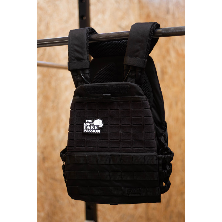Patch PVC 3D velcro YOU CAN'T FAKE YOUR PASSION | PICSIL — Noir · Taille TU