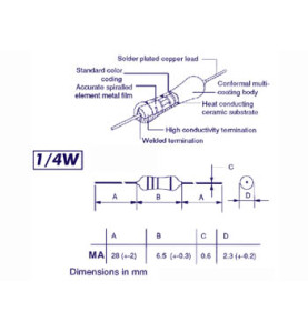RESISTANCE A COUCHE METALLIQUE 1/4W 680E - Velleman