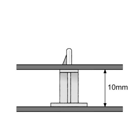 SUPPORT POUR CIRCUIT IMPRIME OUVERTURE 3mm H=10mm 18x18mm
