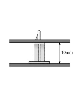 SUPPORT POUR CIRCUIT IMPRIME OUVERTURE 3mm H=10mm 18x18mm - Velleman