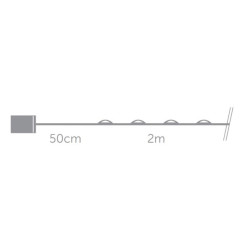 Microlight LED - 2 m - 40 lampes blanc chaud - fil argenté - piles non fournies