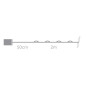 Microlight LED - 2 m - 40 lampes blanc chaud - fil argenté - piles non fournies
