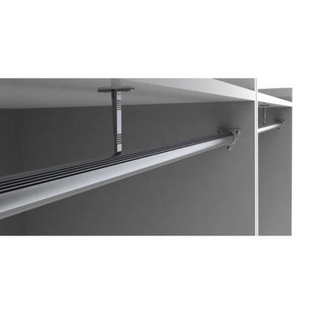 SUPPORT DE MONTAGE POUR PROFILÉ POUR RUBAN LED ALU-ROUND - POUR ARMOIRE - ARGENT