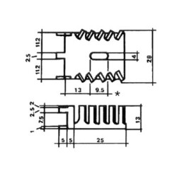 REFROIDISSEUR TO220/TO3P 15.5°C/W AVEC BROCHES