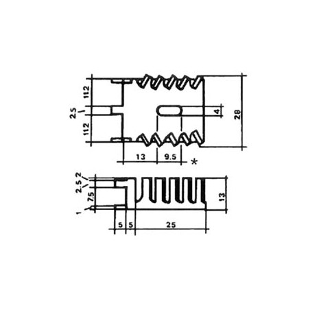 REFROIDISSEUR TO220/TO3P 15.5°C/W AVEC BROCHES