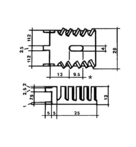 REFROIDISSEUR TO220/TO3P 15.5°C/W AVEC BROCHES - Velleman
