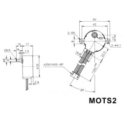 MOTEUR PAS A PAS 12VCC 60mA (ANGLE 7.5° / 48 PAS)