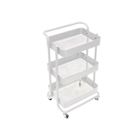 Chariot de cuisine - Métal - Blanc - 46 x 35 x 76,5 cm - PRL