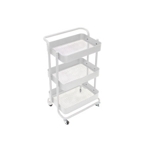 Chariot de cuisine - Métal - Blanc - 46 x 35 x 76,5 cm - PRL