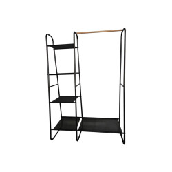 Portemanteau avec étagères - Métal - Noir - 100 x 40 x 150 cm - PRL