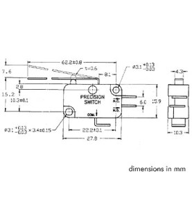 MICRORUPTEUR 12A, LONG LEVIER DE COMMANDE - Velleman