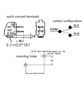 MICRORUPTEUR 12A, LONG LEVIER DE COMMANDE - Velleman