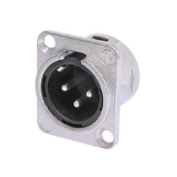 NEUTRIK - EMBASE XLR, 3 POINTS MALE, ARGENTE, NICKEL, TYPE D - VS