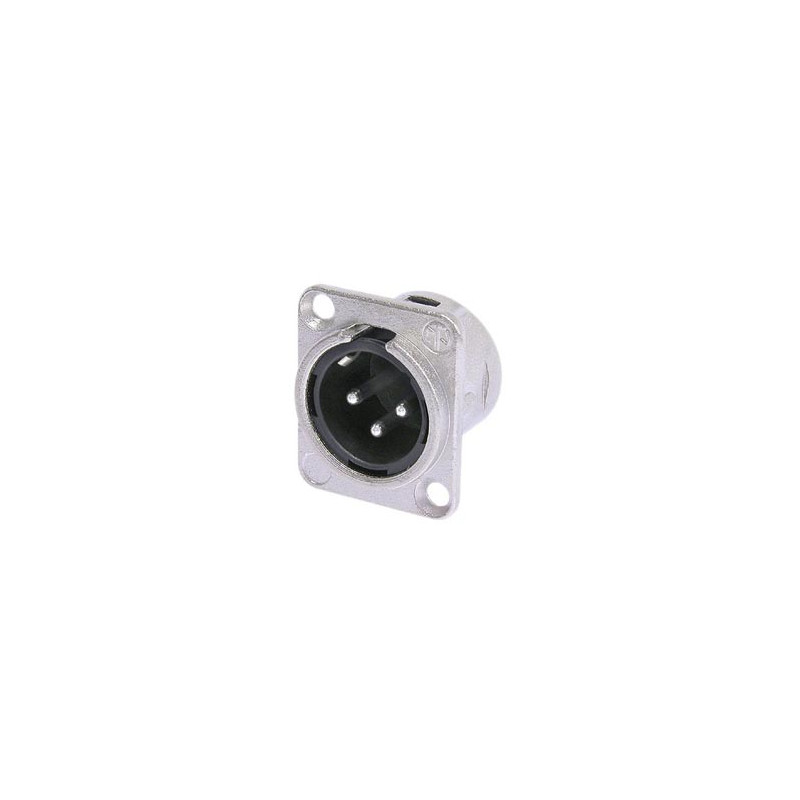 NEUTRIK - EMBASE XLR, 3 POINTS MALE, ARGENTE, NICKEL, TYPE D
