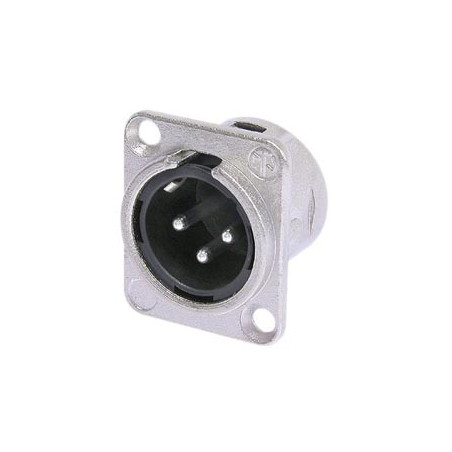NEUTRIK - EMBASE XLR, 3 POINTS MALE, ARGENTE, NICKEL, TYPE D - VS