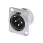 NEUTRIK - EMBASE XLR, 3 POINTS MALE, ARGENTE, NICKEL, TYPE D