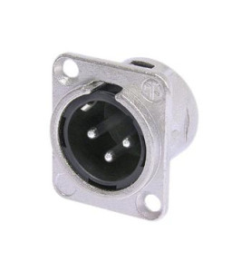 NEUTRIK - EMBASE XLR, 3 POINTS MALE, ARGENTE, NICKEL, TYPE D - VS