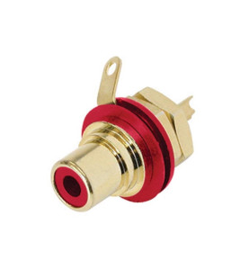 REAN - EMBASE PHONO (RCA) - CONTACTS DORÉS - ROUGE - VS