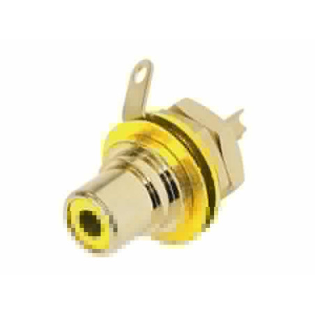 REAN - EMBASE PHONO (RCA) - CONTACTS DORÉS - JAUNE - VS