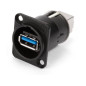 NEUTRIK - CHANGEUR DE GENRE USB 3.0 RÉVERSIBLE (TYPE A ET B) - BOÎTIER D NICKELÉ - NOIR
