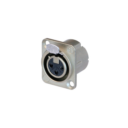 NEUTRIK - EMBASE XLR, 3 POINTS FEMELLE, ARGENTE, NICKEL, TYPE D - VS