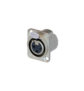 NEUTRIK - EMBASE XLR, 3 POINTS FEMELLE, ARGENTE, NICKEL, TYPE D - VS