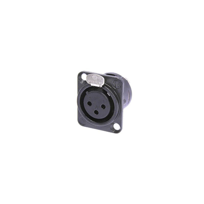 NEUTRIK - EMBASE XLR, 3 POINTS FEMELLE, DORE, NOIR, TYPE D