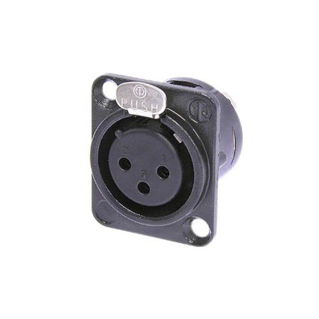 NEUTRIK - EMBASE XLR, 3 POINTS FEMELLE, DORE, NOIR, TYPE D - VS