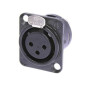 NEUTRIK - EMBASE XLR, 3 POINTS FEMELLE, DORE, NOIR, TYPE D