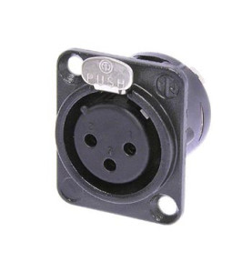 NEUTRIK - EMBASE XLR, 3 POINTS FEMELLE, DORE, NOIR, TYPE D - VS