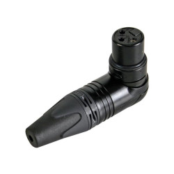 NEUTRIK - CONNECTEUR XLR, 3 POINTS FEMELLE, COUDÉ, NICKELÉ, CONTACTS A