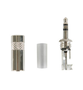 REAN - CONNECTEUR DE 3.5 mm - 3 POINTS - CORPS MÉTALLIQUE AVEC COLLIER