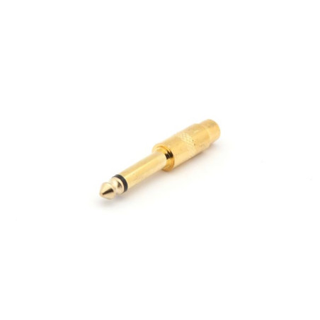 FICHE RCA FEMELLE VERS JACK MALE 6.35mm MONO - DORE - Velleman