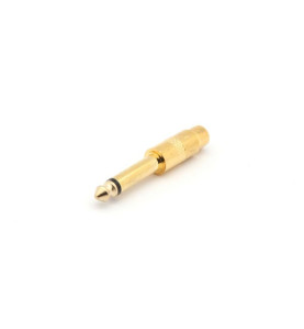 FICHE RCA FEMELLE VERS JACK MALE 6.35mm MONO - DORE - Velleman