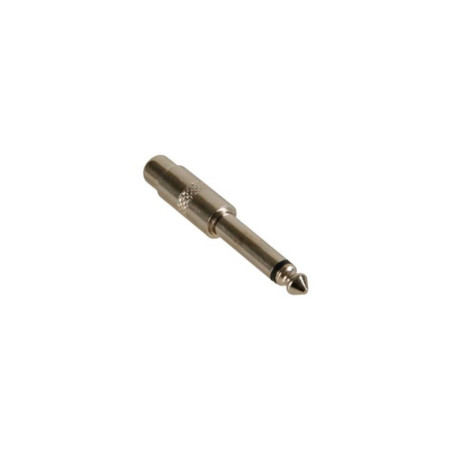FICHE RCA FEMELLE VERS JACK MALE 6.35mm MONO - NICKELÉ - Velleman