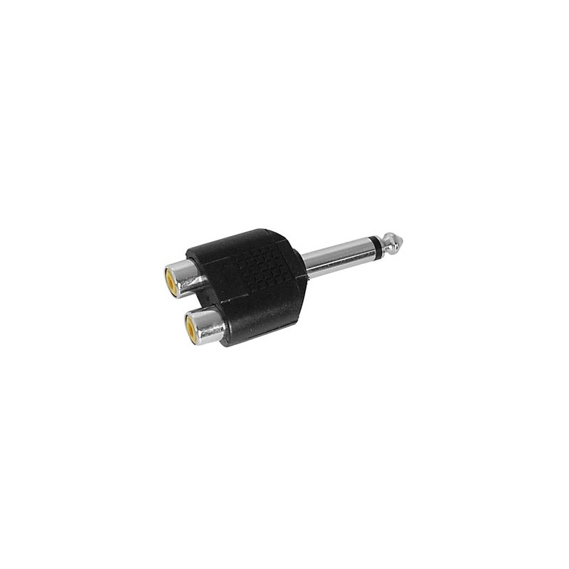 DOUBLE RCA FEMELLE VERS JACK MALE 6.35mm MONO