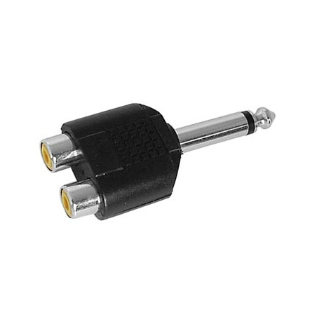 DOUBLE RCA FEMELLE VERS JACK MALE 6.35mm MONO - Velleman