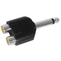 DOUBLE RCA FEMELLE VERS JACK MALE 6.35mm MONO