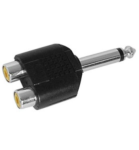 DOUBLE RCA FEMELLE VERS JACK MALE 6.35mm MONO - Velleman