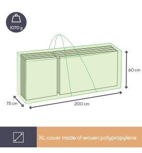 Housse extérieure pour coussins de salon - 200x75x60cm - PRL