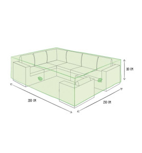 Housse extérieure pour ensemble de salon - 280x230x80cm - PRL