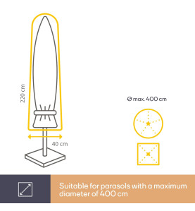 Housse d'extérieur pour parasol max. Ø 400 cm - PRL