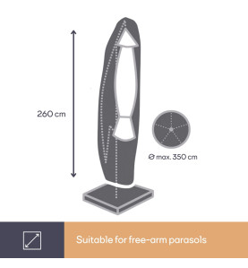 Housse d'extérieur pour parasol à bras libre Ø max. 350 cm - PRL