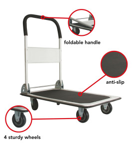 CHARIOT PLATE-FORME - 74 x 48 cm - CHARGE max. 150 kg - PRL
