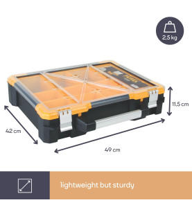 Coffre de rangement en plastique avec bacs amovibles - 490x420x115 mm 