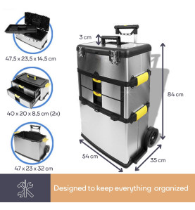 Servante d'Atelier - Acier Inoxydable - 570 x 354 x 830 mm - 167 L - P
